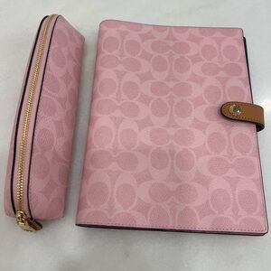 Coach Powder Pink Notebook & Pencil Case